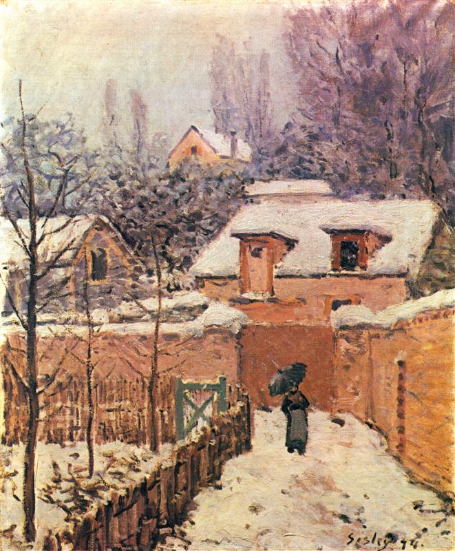 Κήπος στο Louveciennes στο χιόνι - Alfred Sisley 1874