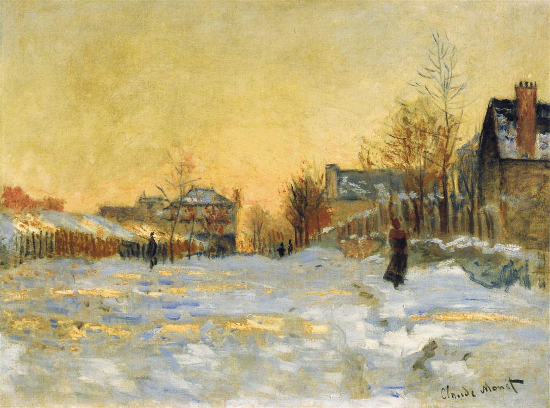 η επίδραση του χιονιού στο δρόμο για το Argentuil- Claude Monet 1875