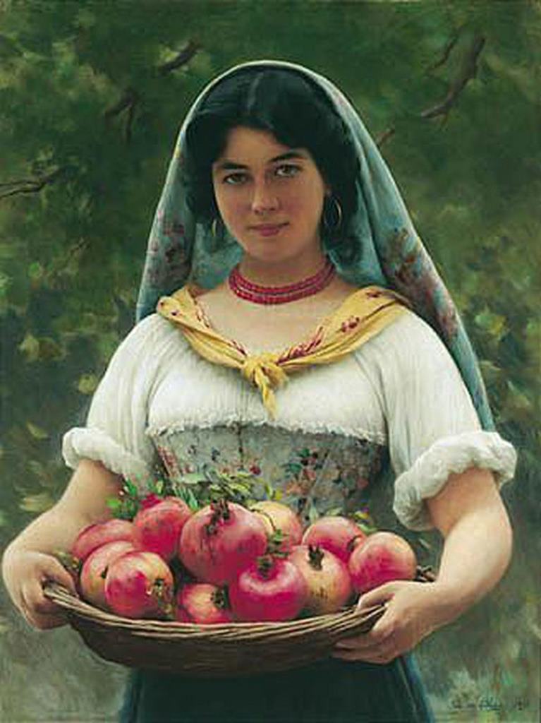 Κορίτσι με Ρόδια - Ευγένιος Μπλάας - 1912